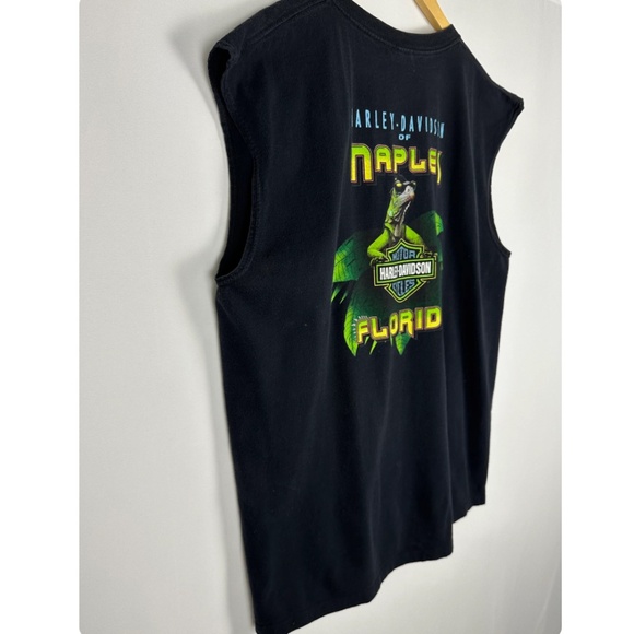 Vintage 2000’s Harley Davidson Sleeveless Reptile with Sunglasses Lizard - 2XL - Picture 6 of 7
